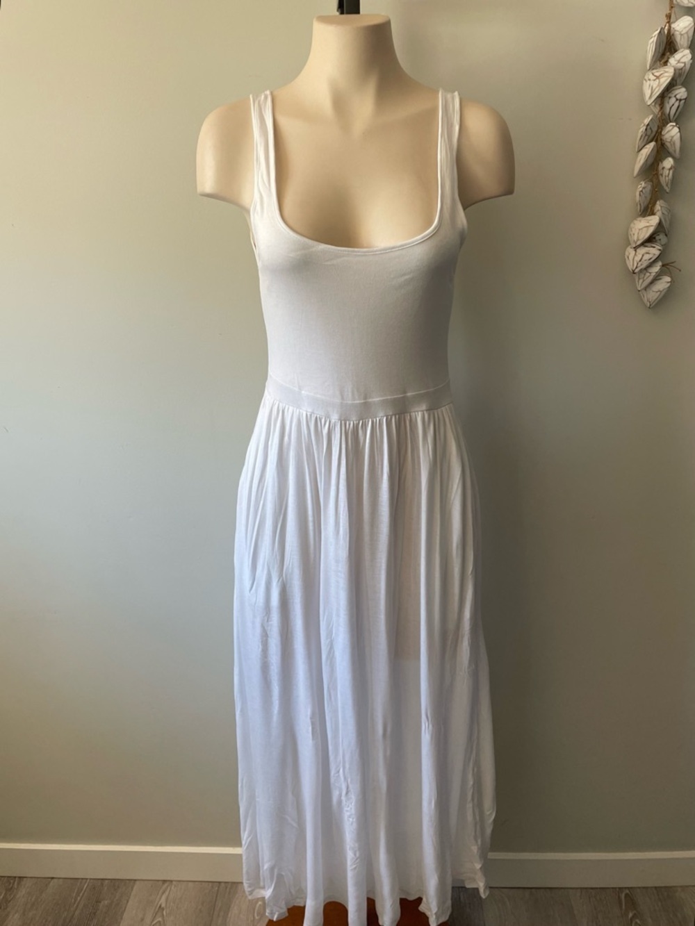 NEW Wilfred Market Midi Tank Dress Fit Flare White Size Small - Picture 2 of 7